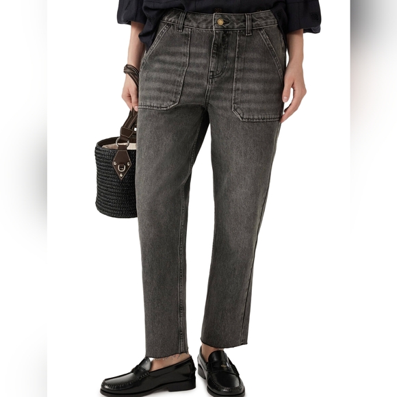 BA&SH ELLY straight leg jeans with raw hem*grey sz29 - Picture 1 of 16